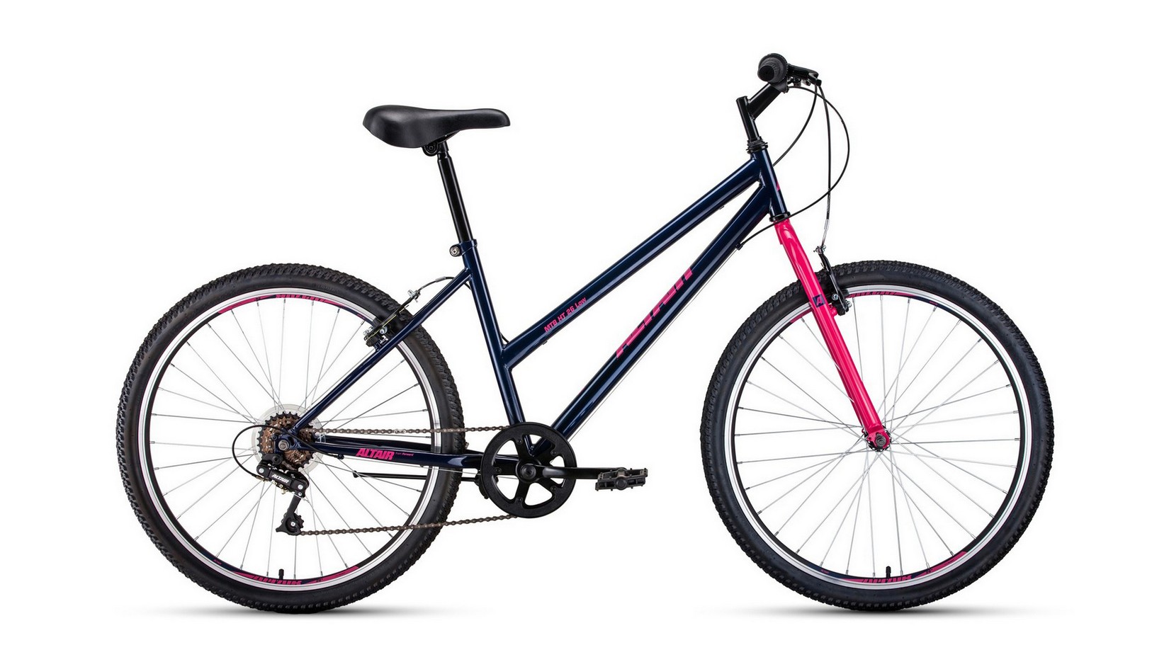 фото Горный велосипед altair mtb ht 26 low 2021 рост. рост. 17" темно-синий/розовый
