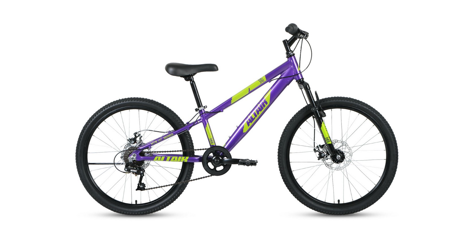 фото Горный велосипед altair al 24 d 2021 рост. 12" фиолетовый/зеленый