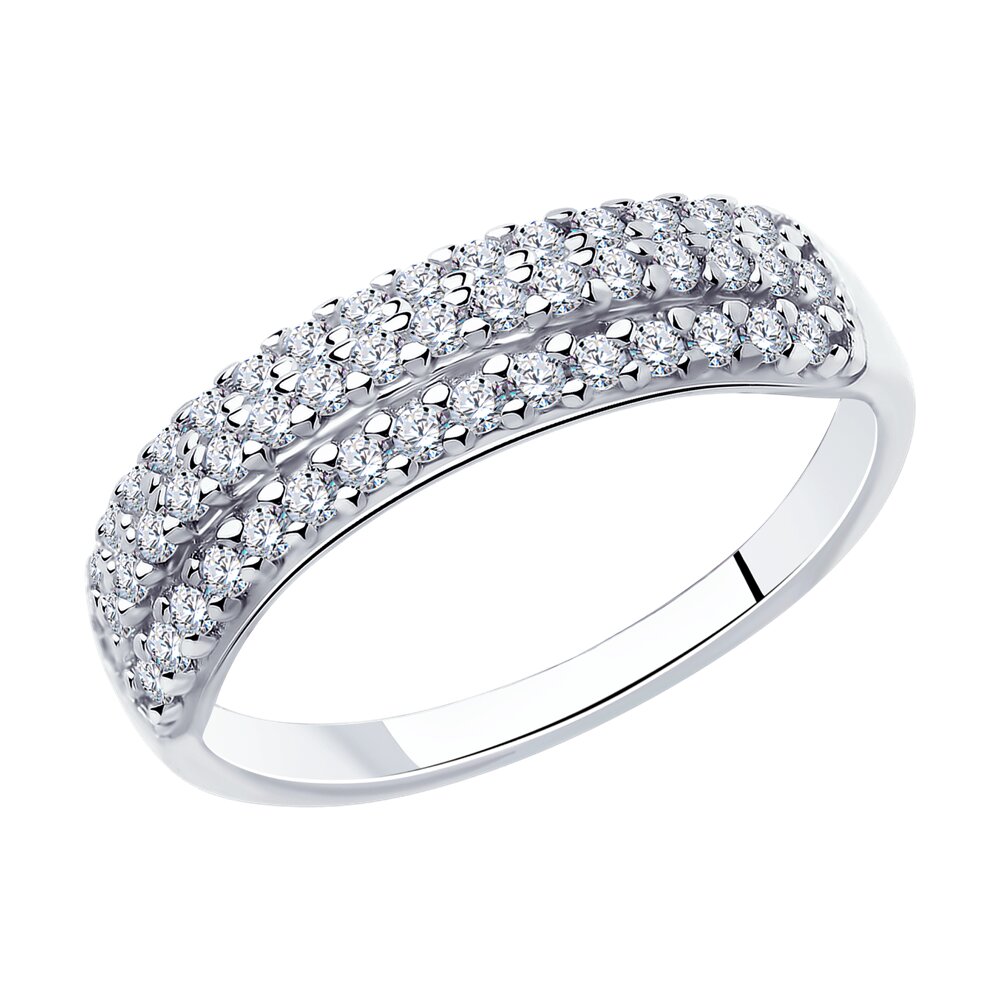Кольцо из серебра с фианитом р. 18,5 Diamant 94-110-01650-1