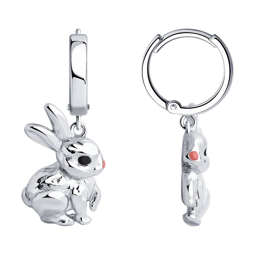 

Серьги подвески из серебра SOKOLOV 94025923, эмаль, 94025923
