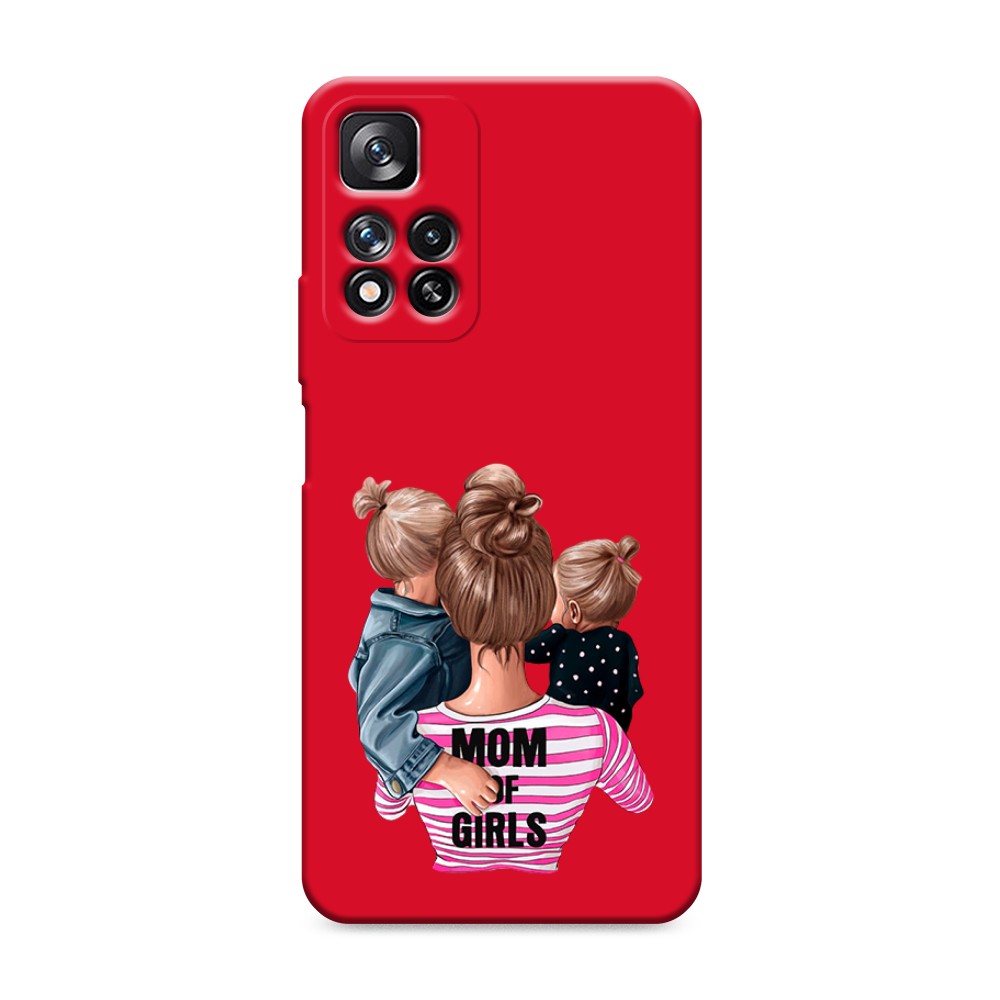 фото Матовый силиконовый чехол "mom of girls" на xiaomi redmi note 11 pro awog