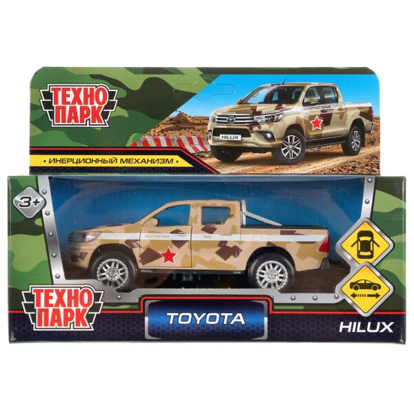 

Коллекционная модель Технопарк Toyota Hilux камуфляж инерционная, 12 см