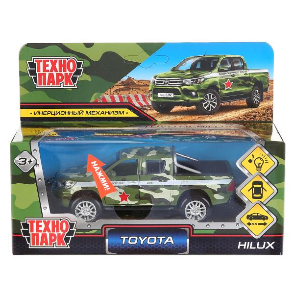 

Коллекционная металл легковая игрушка машинка Технопарк Toyota Hilux Камуфляж, 12 см, Разноцветный