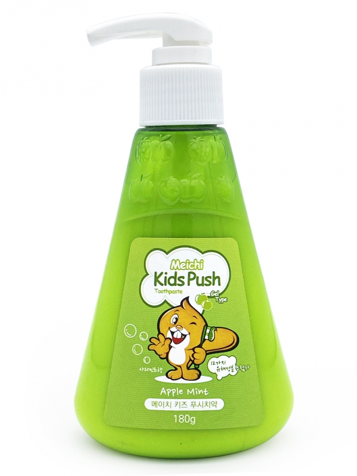 

Детская зубная паста Hanil Tooth Paste Kids Push Apple Mint, с экстрактом яблока, 185 г, Tooth Paste Kids Push Apple Mint