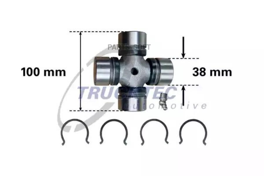 Крестовина карданного вала 38 x 100 mm TRUCKTEC AUTOMOTIVE 0134010