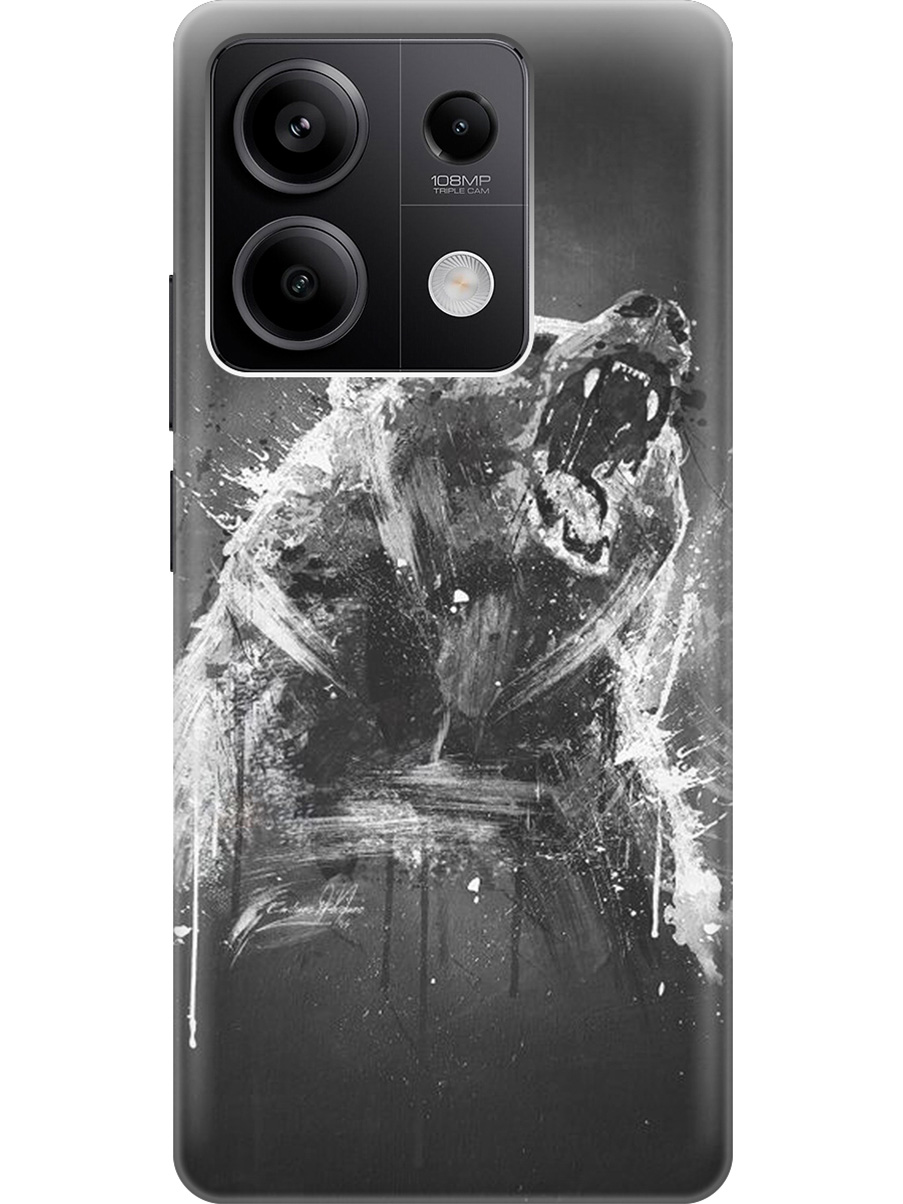 

Силиконовый чехол на Xiaomi Redmi Note 13 5g с рисунком "Разъяренный медведь", Коричневый;серый;черный, 20012075