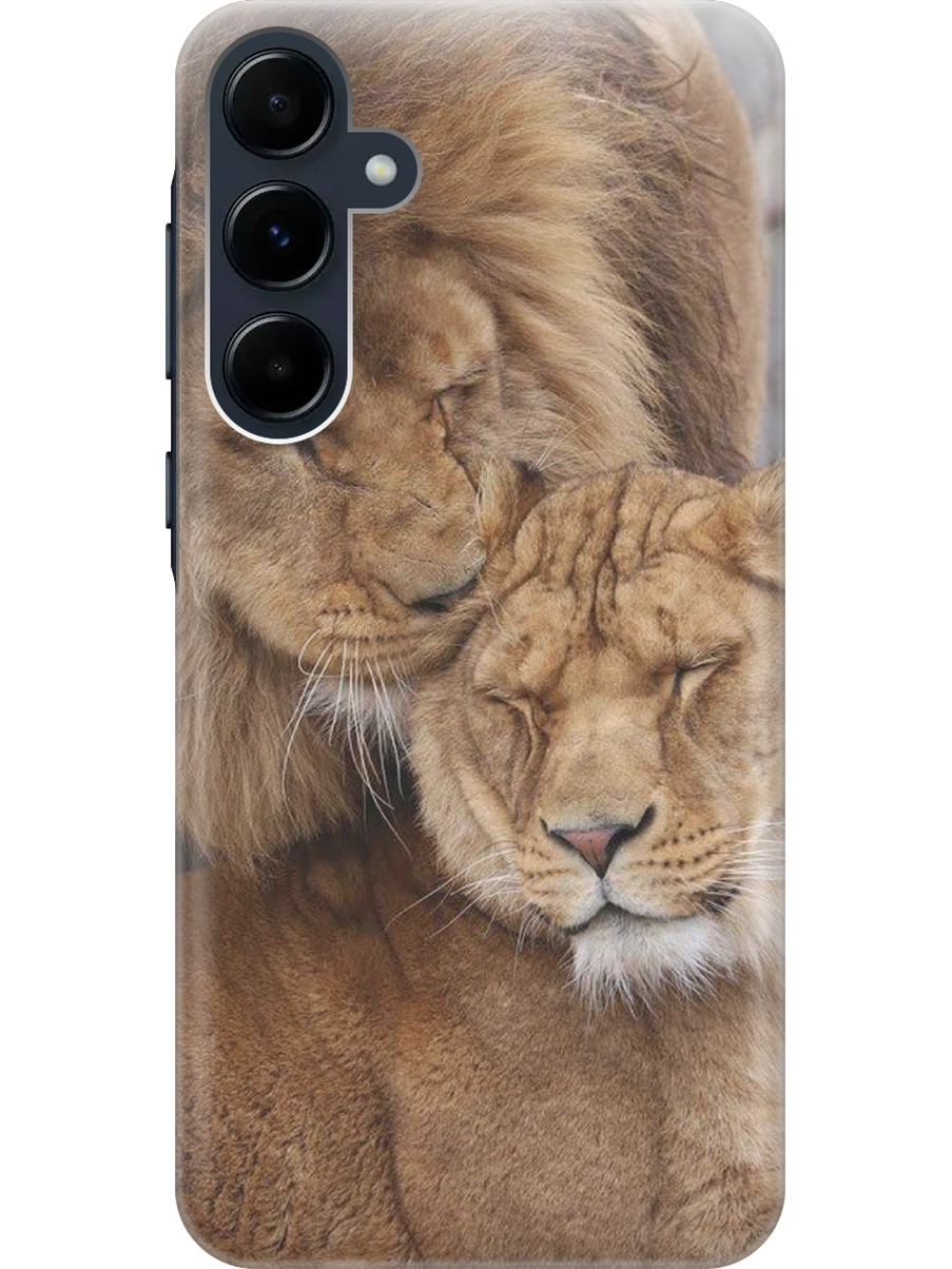 

Силиконовый чехол на Samsung Galaxy A35 с рисунком "Милые львы", Бежевый;коричневый, 20012130