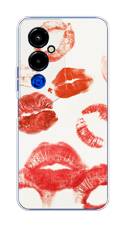 

Чехол на Tecno Pova 4 Pro "Следы помады", Красный;бордовый;белый, 302650-1