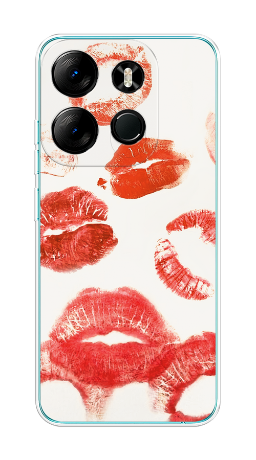 

Чехол на Tecno Spark Go 2023/Pop 7 Pro/Infinix Smart 7 "Следы помады", Красный;бордовый;белый, 303450-1