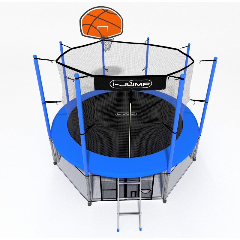 

Батут i-JUMP Basket с сеткой и лестницей 366 см, blue, Синий, Basket