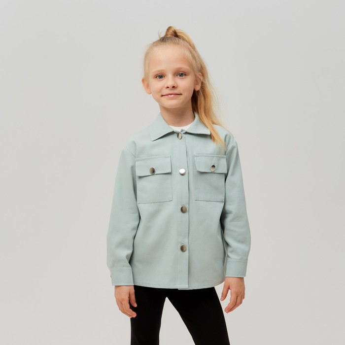 Рубашка для девочки MINAKU: Casual collection KIDS цвет мятный, рост 128 000649451 зеленый