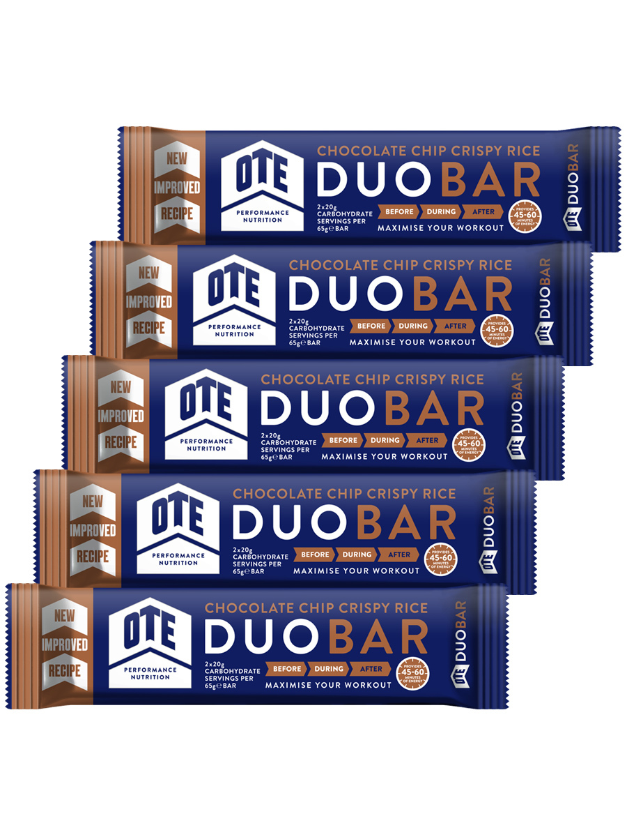 фото Энергетический батончик, ote, duo energy bar, 5шт по 65г (шоколад-воздушный рис)