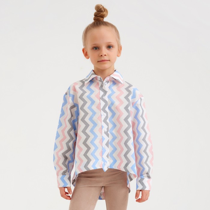 

Рубашка для девочки MINAKU: Cotton Collection цвет белый, рост 116, MINAKU: Cotton collection