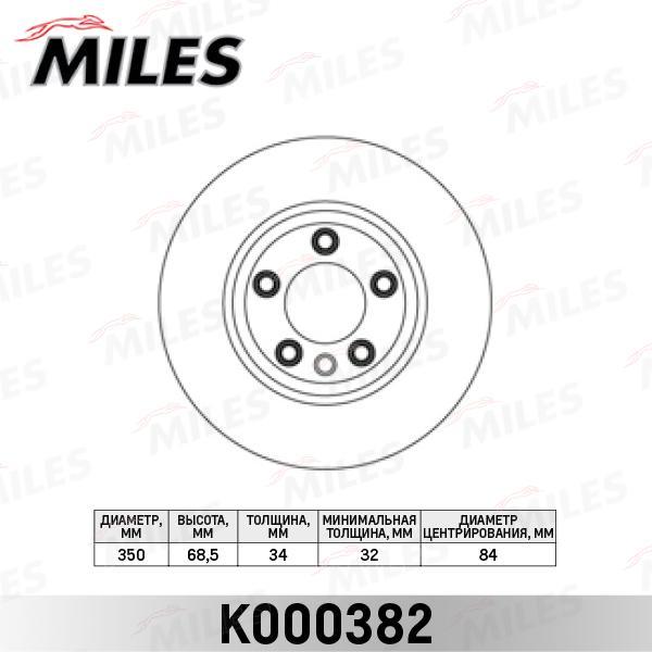 

Тормозной диск Miles комплект 1 шт. K000382