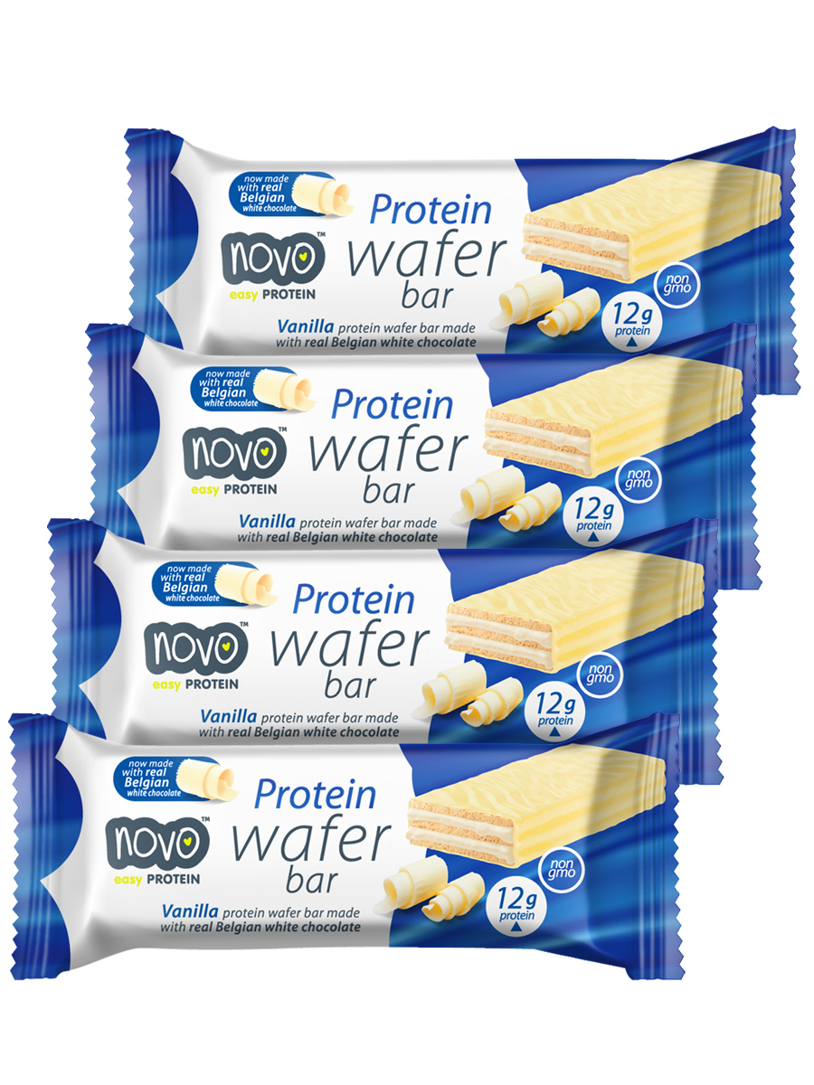 фото Протеновые вафли, novo, protein wafer bar, 4шт по 40г (ваниль)