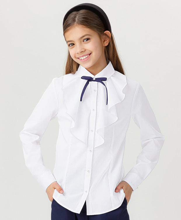Блузка приталенная белая Button Blue (128)