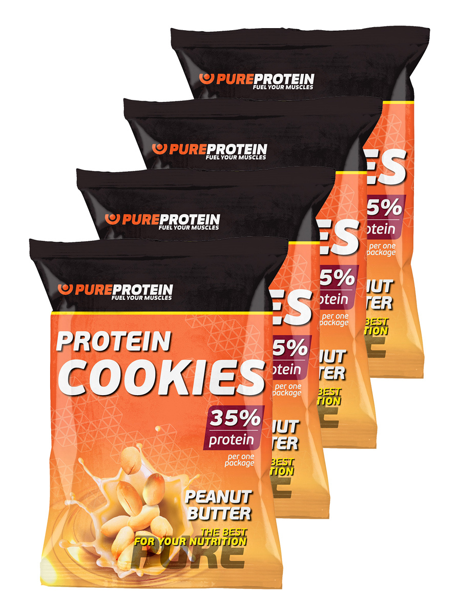 фото Высокобелковое печенье pureprotein, protein cookies, 4шт по 80г (арахисовое масло)