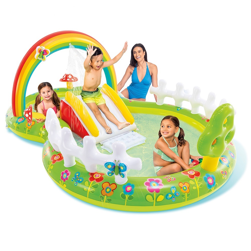 

Intex "Мой сад" с разбрызгивателем, горкой и игрушками, 290х180х104 см