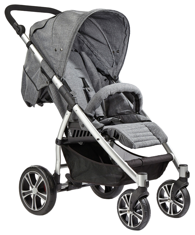 

Gesslein Коляска S4 Air+2 в1 короб + прогулка, накидка на ножки, серый меланж, 304000545000/663663