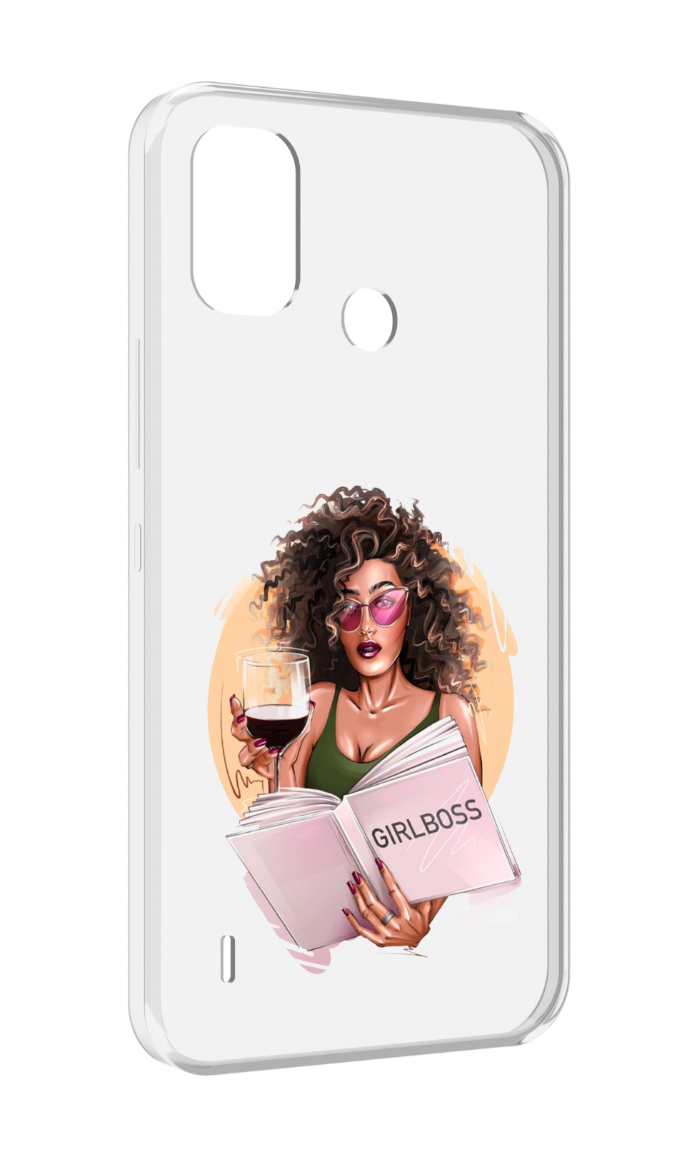 

Чехол MyPads Girlboss with wine_ Etsy женский для Itel A48, Прозрачный, Tocco