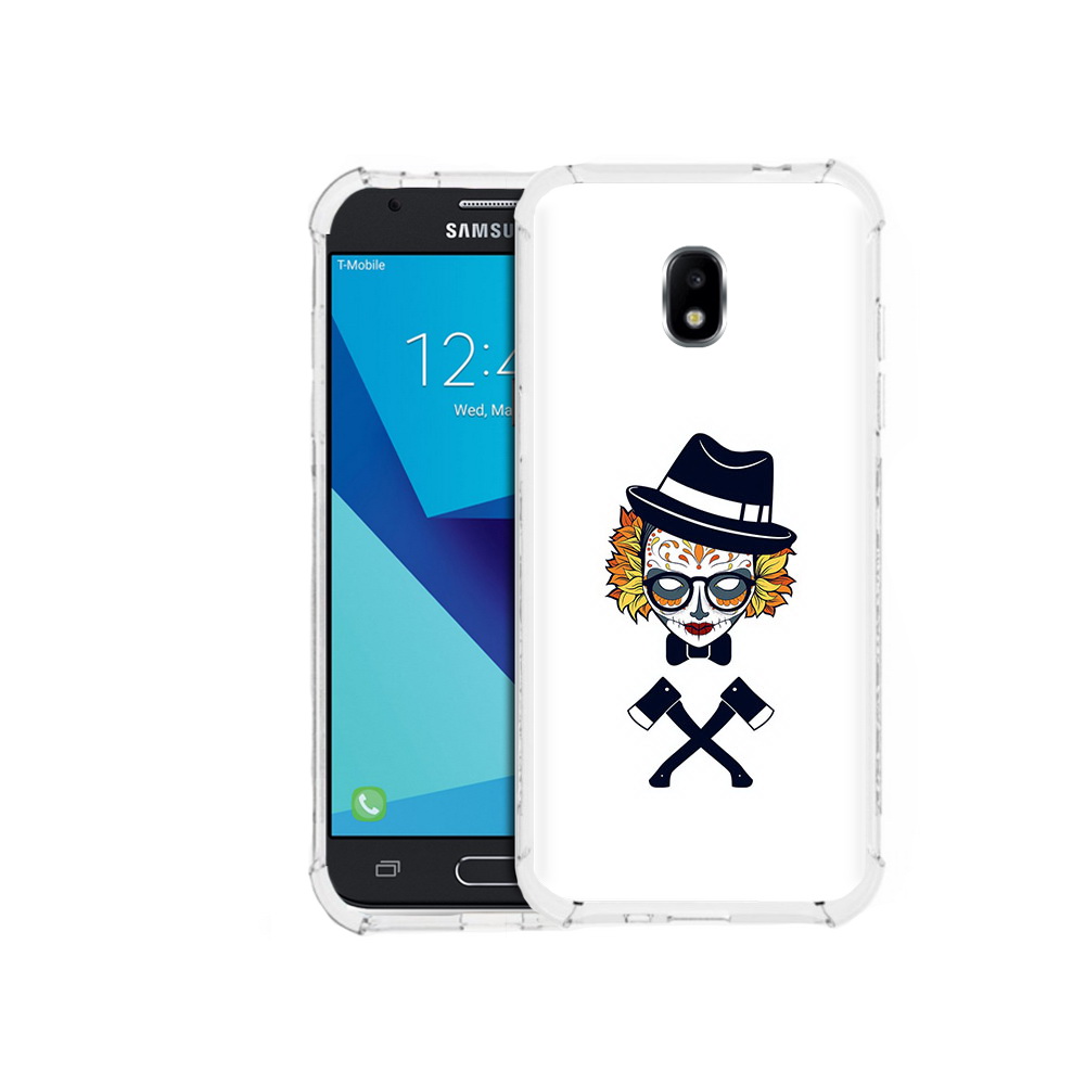 

Чехол MyPads Tocco для Samsung Galaxy J3 (2017) девушка в маске с топорами рисунок, Прозрачный, Tocco