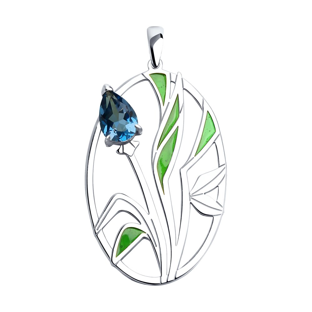 

Кулон из серебра с эмалью/ситаллом искусственным Diamant 94-330-01696-1, 94-330-01696-1