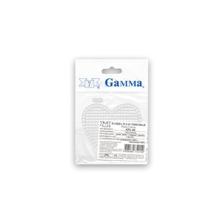 

Gamma пластиковая 100% полиэтилен 7х8 см, 10 шт, сердце малое, Белый
