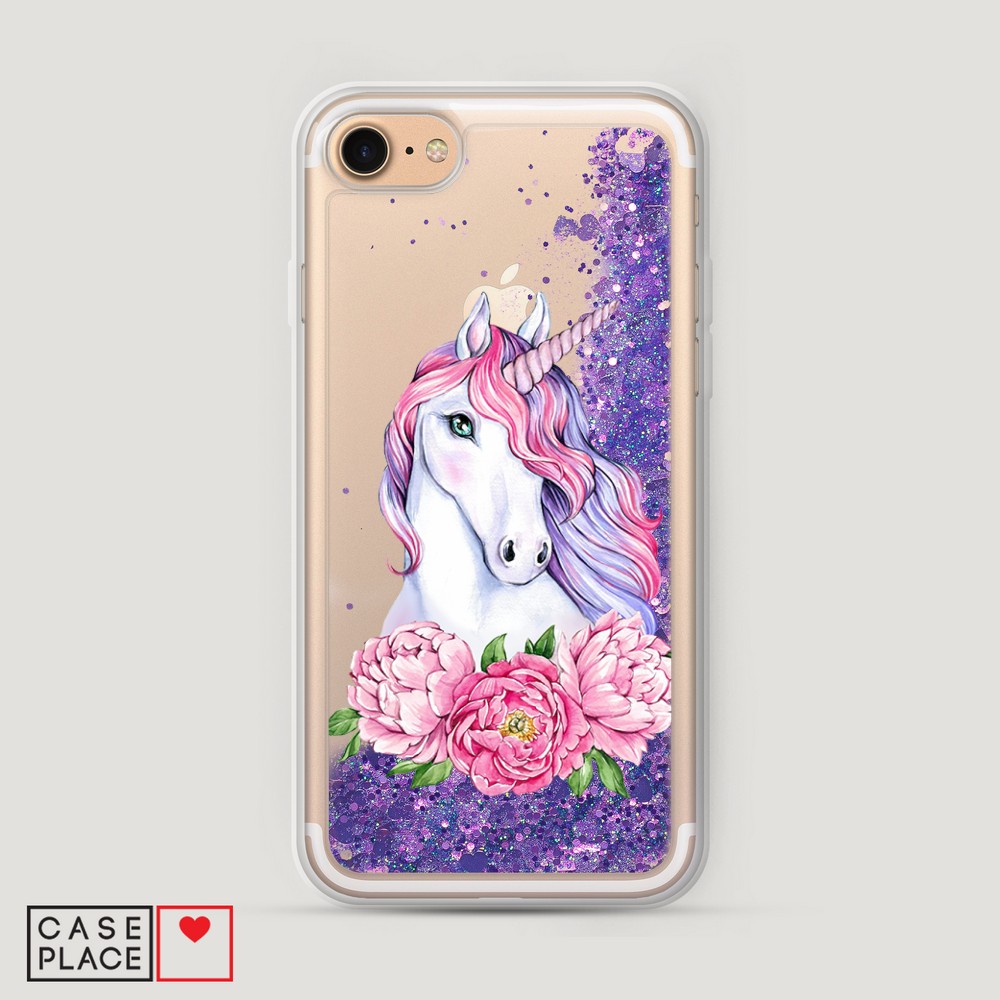 

Чехол Awog на Apple iPhone 8 / Айфон 8 "Единорог с пионами", Разноцветный, 10892-1