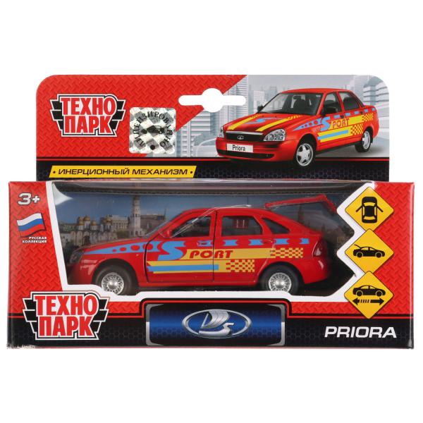 

Металлическая игрушечная машинка Технопарк LADA Priora Хэтчбек спорт инерционная, 12 см, Красный, Lada Priora спорт