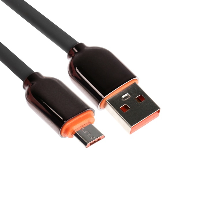 Кабель MicroUSB - USB, 2.4 A, оплётка PVC, 1 метр, серый 600018211507