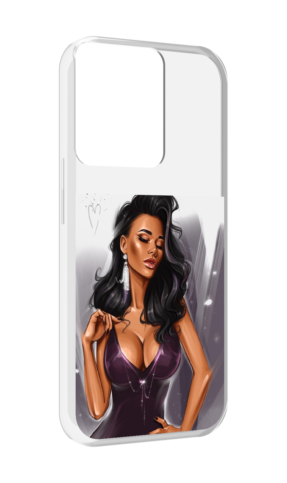 

Чехол MyPads нарисованная-девушка-в-фиолетовом-платье женский для OPPO Reno 8, Прозрачный, Tocco