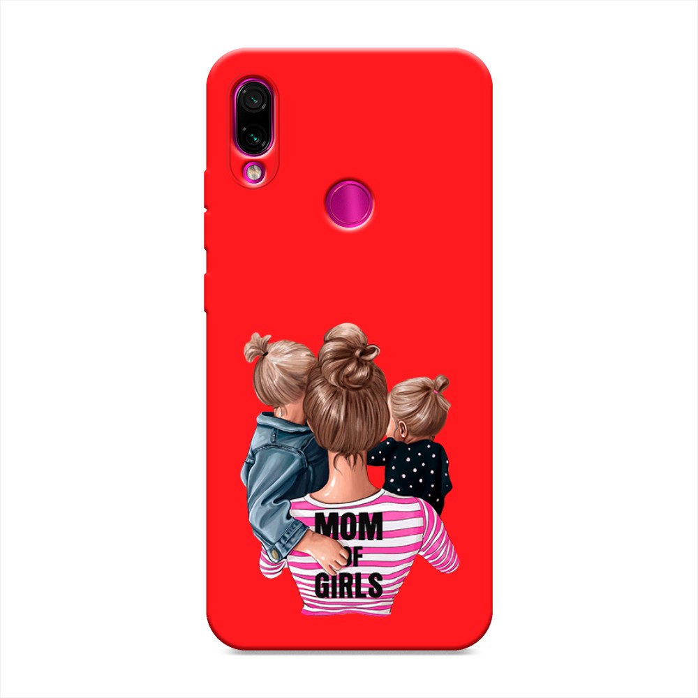 фото Матовый силиконовый чехол "mom of girls" на xiaomi redmi note 7 awog