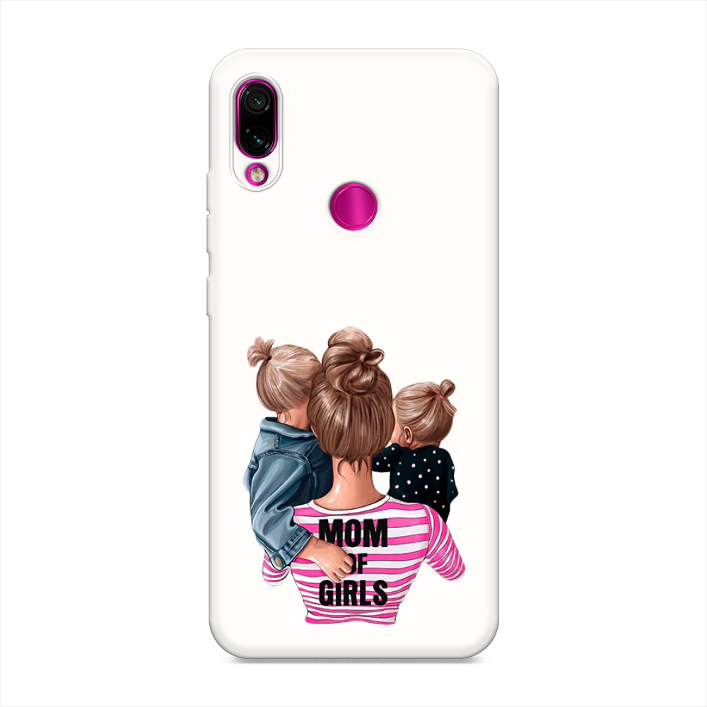 фото Матовый силиконовый чехол "mom of girls" на xiaomi redmi note 7 awog