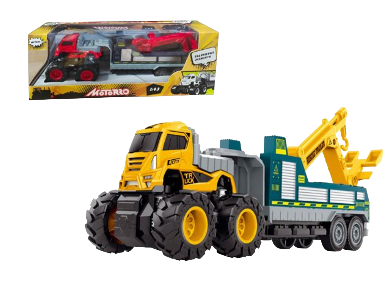 

игрушечная машинка металлическая инерционная Big Foot, масштаб 1:43, Желтый;серый