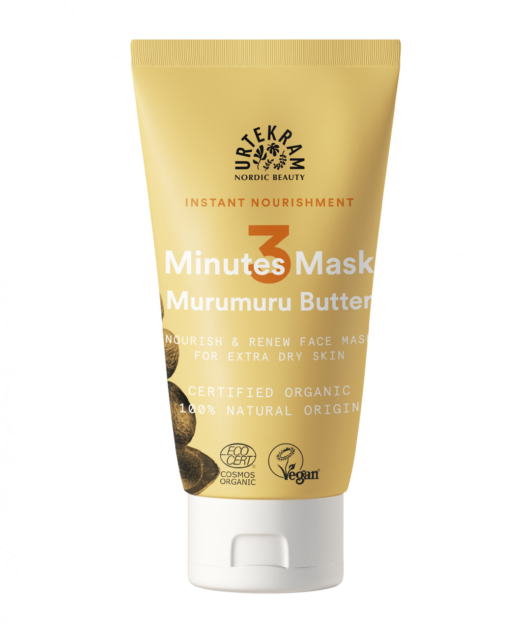 Маска Urtekram для лица трехминутная - Мгновенное питание с маслом муру-муру, 75мл массажный крем люкс для лица и тела massage cream lux face and body