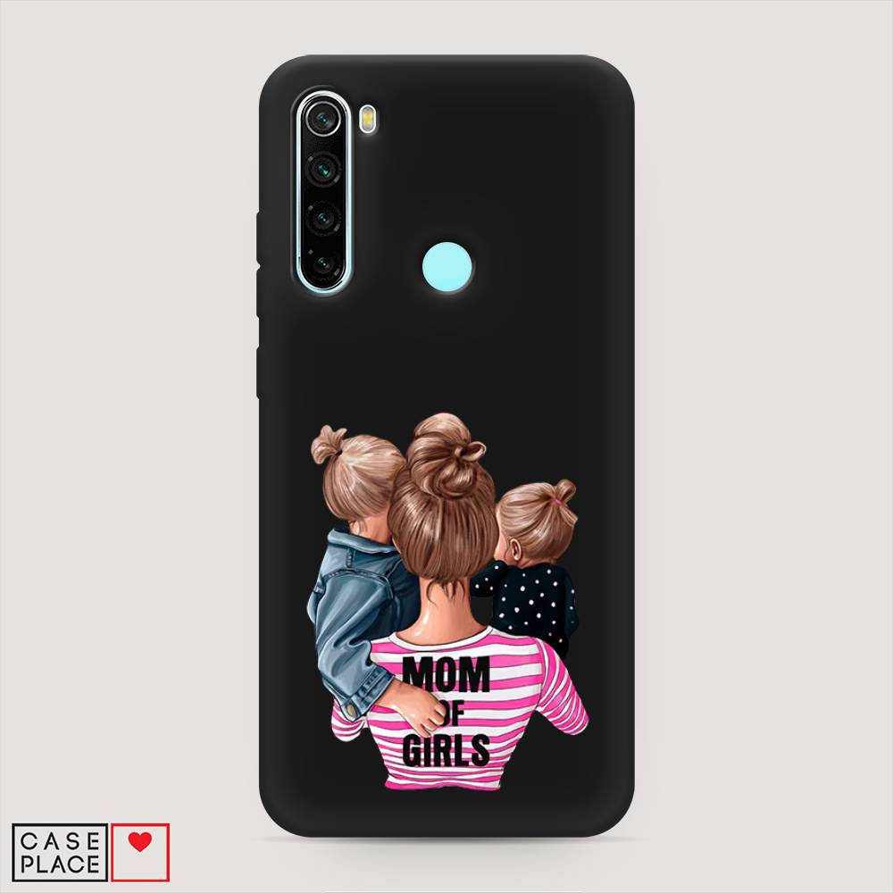 фото Матовый силиконовый чехол "mom of girls" на xiaomi redmi note 8 awog