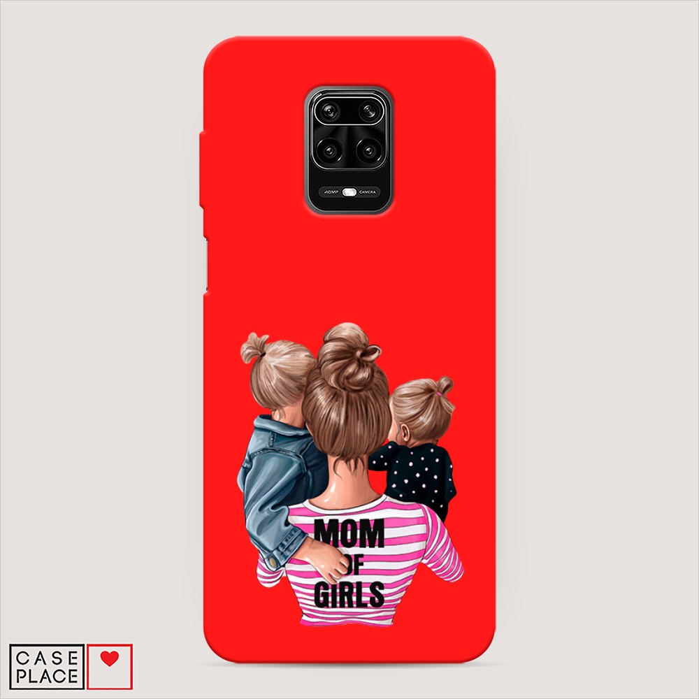 фото Матовый силиконовый чехол "mom of girls" на xiaomi redmi note 9 pro awog