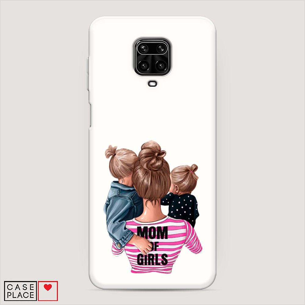 фото Матовый силиконовый чехол "mom of girls" на xiaomi redmi note 9 pro awog