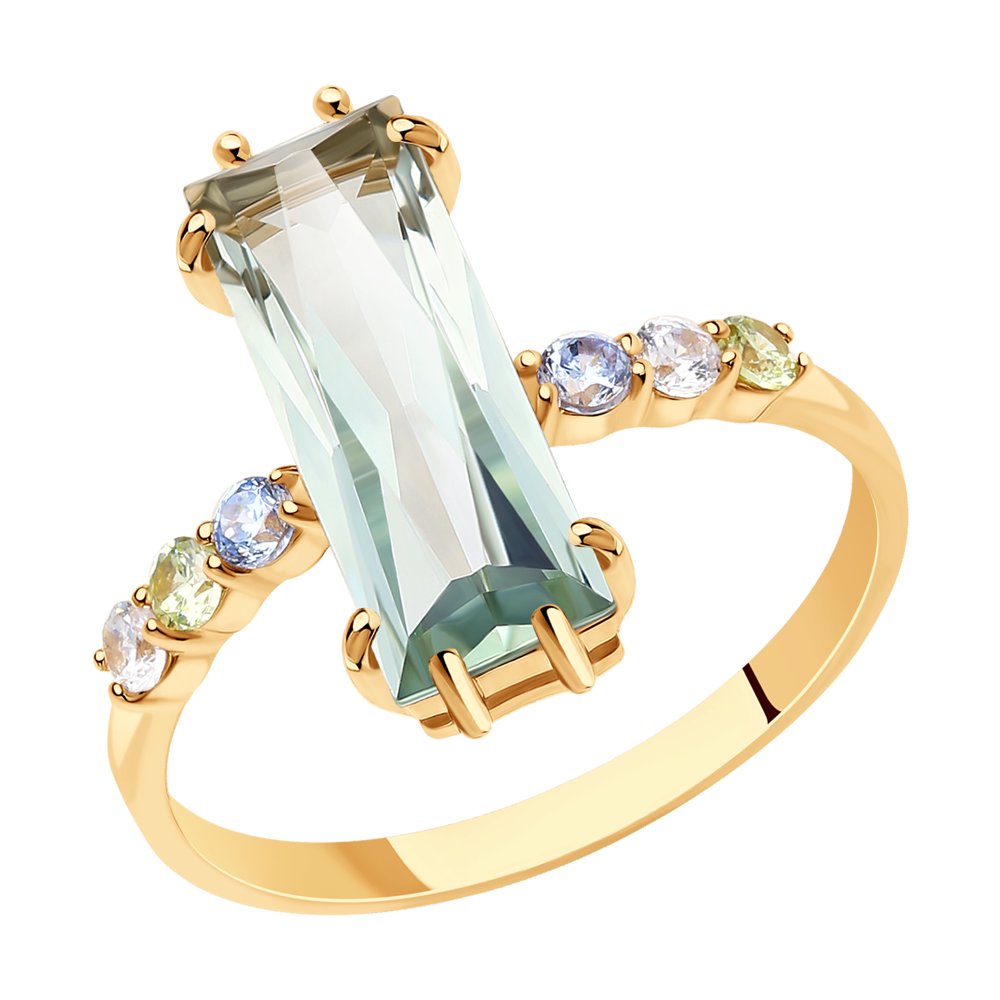 

Кольцо из красного золота с аметистом и фианитами р.17.5 SOKOLOV 716061, 716061