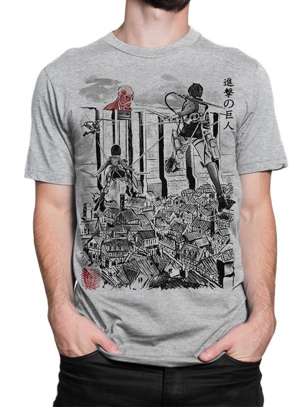 

Футболка мужская DreamShirts Studio Аниме Атака Титанов AOT-08514g-2 серая L, Серый, Аниме Атака Титанов AOT-08514g-2