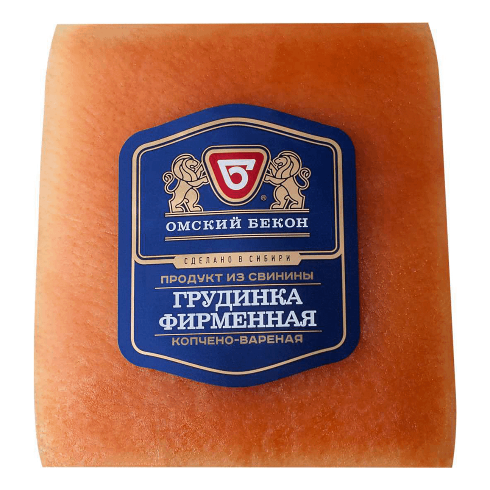 

Грудинка варено-копченая Омский Бекон Фирменная +-1 кг