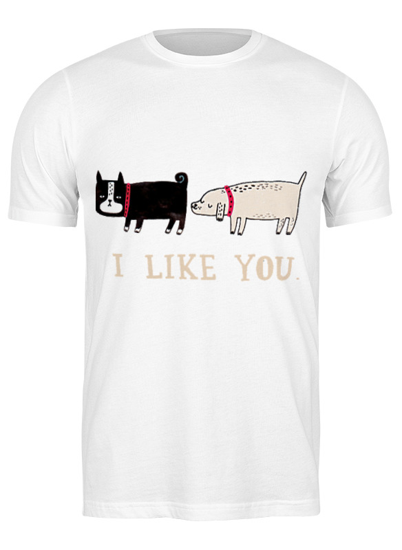 

Футболка мужская Printio I likeyou 672975 белая S, Белый, I likeyou 672975