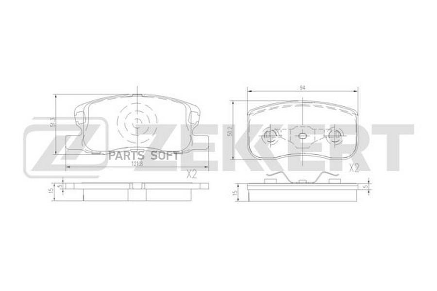 

Колодки торм. диск. передн. Mitsubishi Colt VI 04- ZEKKERT bs3026