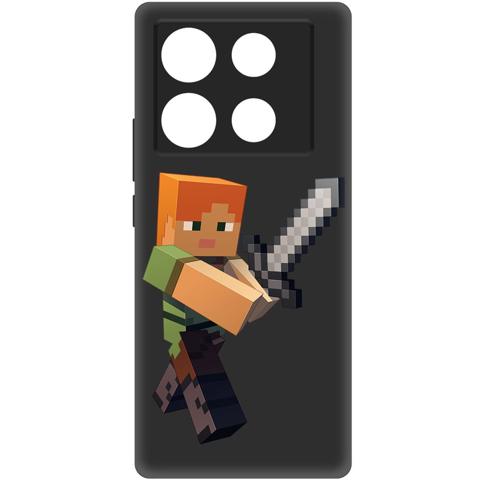 

Чехол-накладка Krutoff Soft Case Minecraft-Алекс для INFINIX Note 40 Pro черный