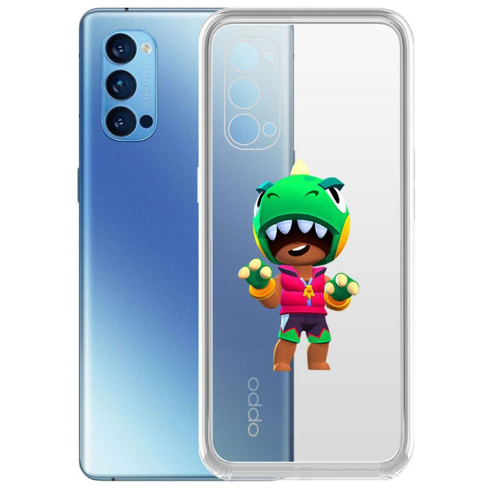 

Чехол-накладка Brawl Stars-Дино Леон для Oppo Reno4 Pro 5G, Прозрачный