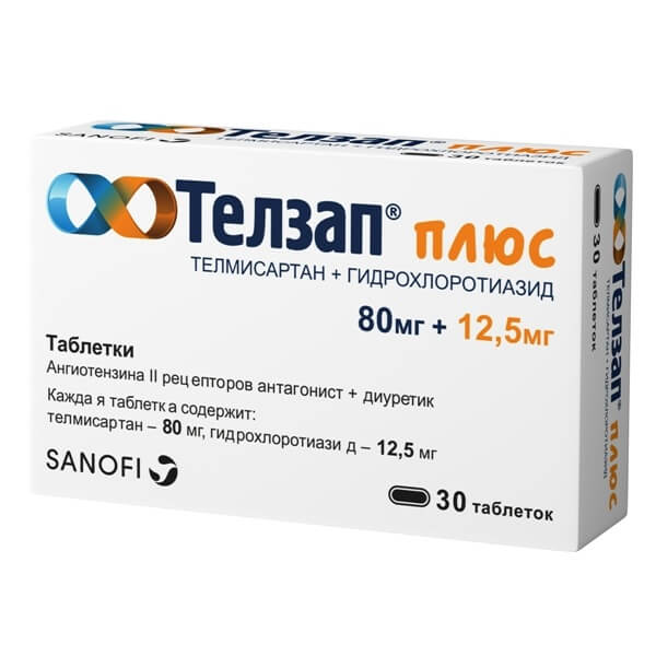 Купить Телзап Плюс таблетки 80 мг+12, 5 мг 30 шт., Sanofi Aventis