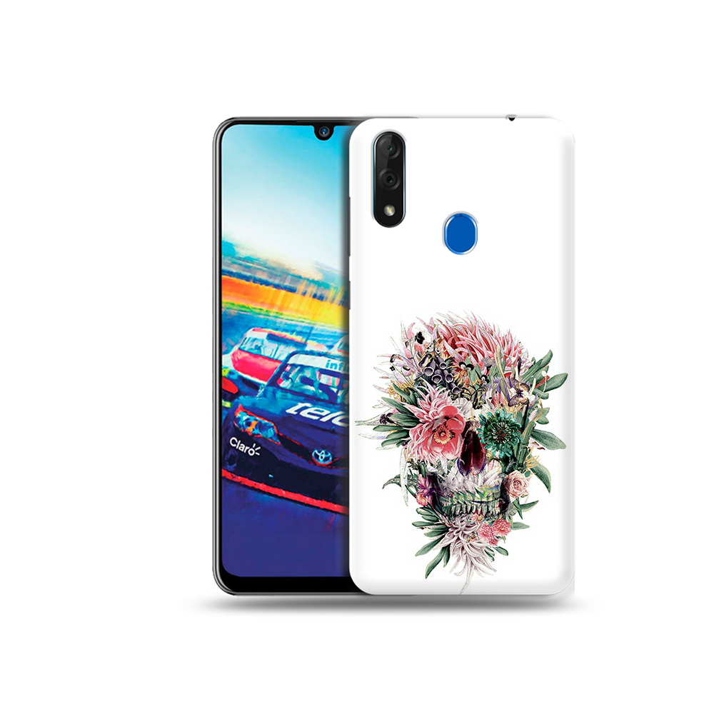 

Чехол MyPads Tocco для ZTE Blade V10 череп из цветов (PT136503.455.677), Прозрачный, Tocco
