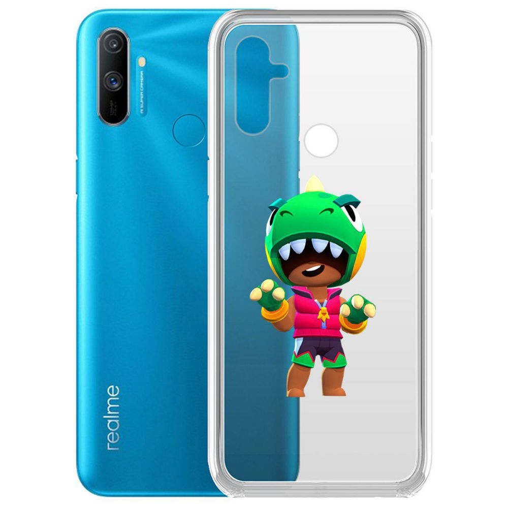 

Чехол-накладка Brawl Stars-Дино Леон для Realme C3, Прозрачный