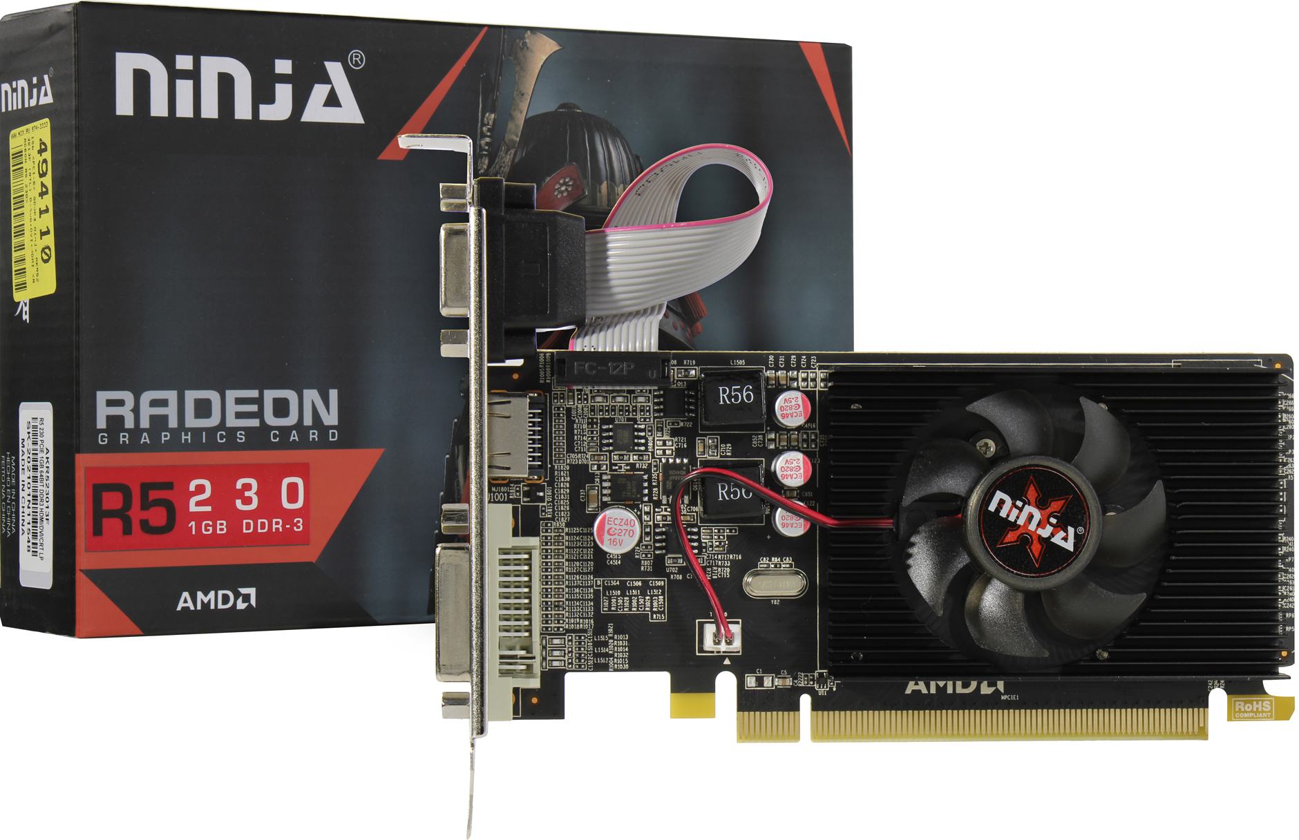 фото Видеокарта sinotex ninja amd radeon r5 230 1 гб (akr523013f)