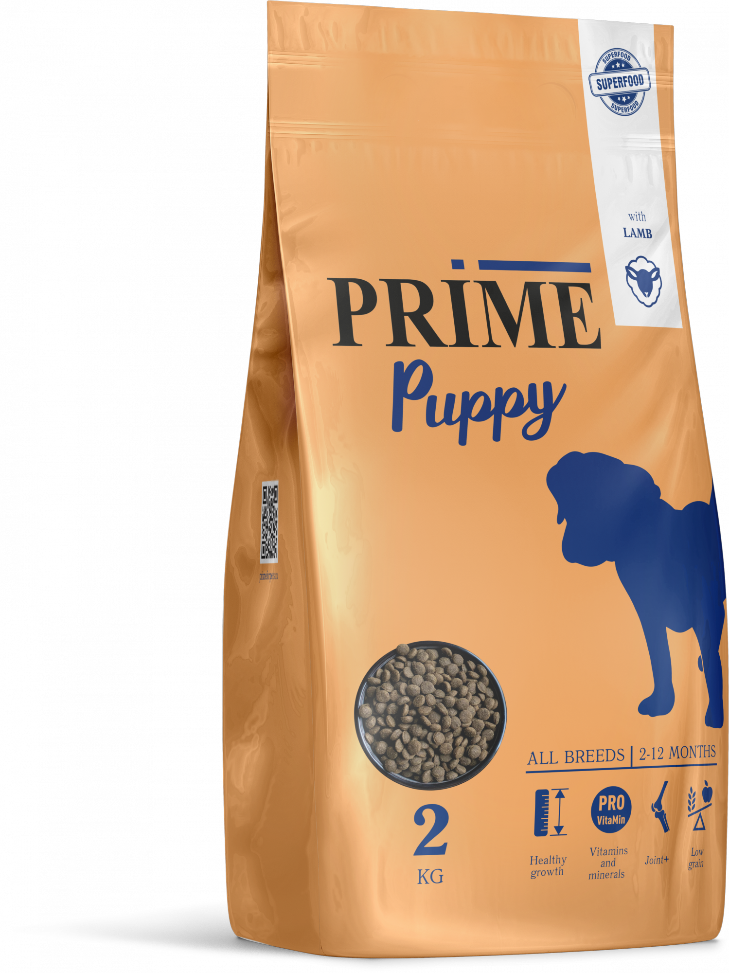 

Сухой корм для щенков PRIME PUPPY с ягненком, 2кг, PUPPY